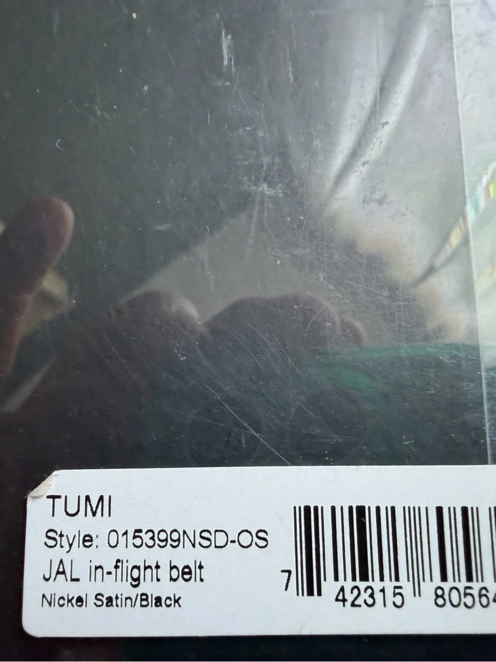 Tumi JAL In-Flight Black Leather Belt Nickel Buckle NIB 40-44”